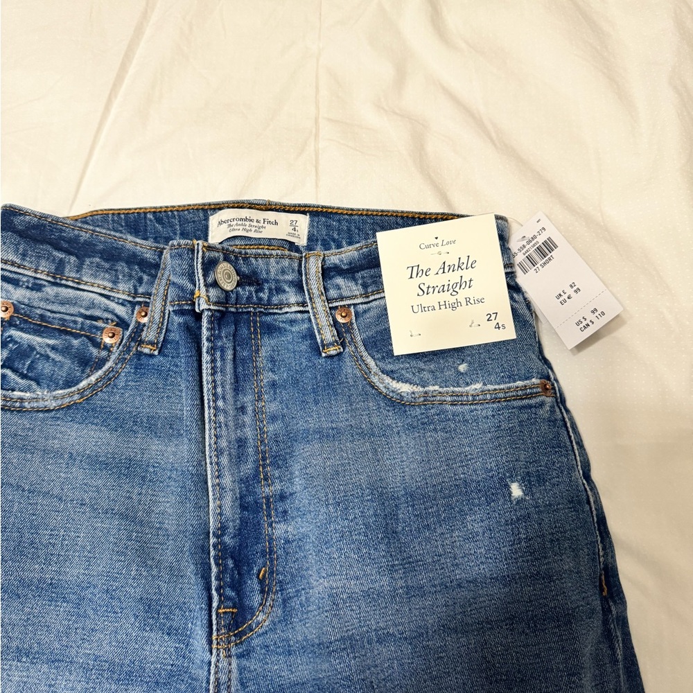 Abercrombie ankle straight ultra high rise curve love jeans - Picture 2 of 4